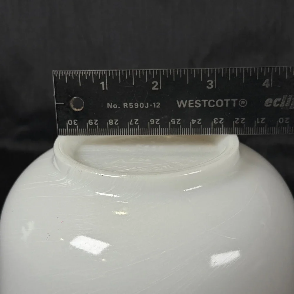 Vintage Glasbake Sunbeam Mixing Bowl White Milk Glass w Pour Spout Made in USA